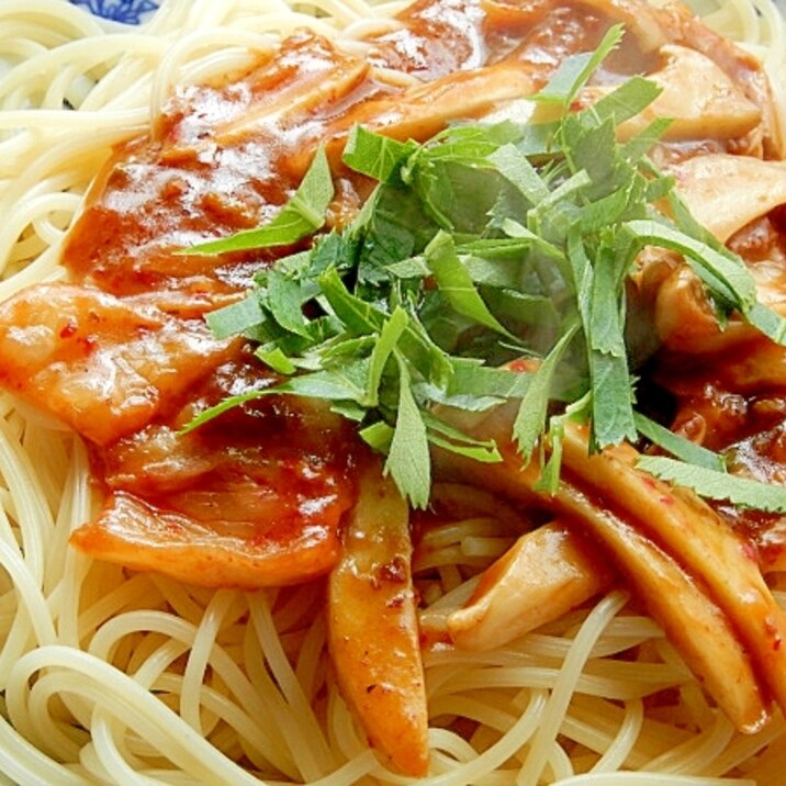低カロリーミートソースで エリンギ入り簡単パスタ レシピ 作り方 By ジョン リーバス 楽天レシピ